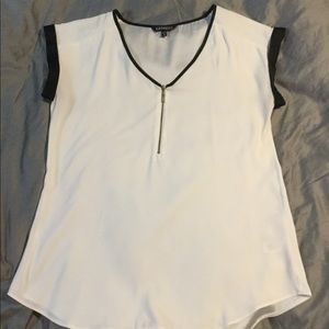 Express Silky Zip Front Gramercy Tee